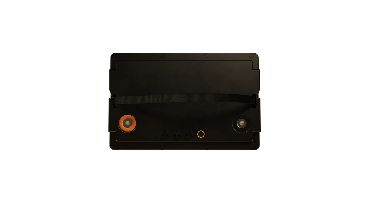 Roamer 105SMART5 MAX 12V 105Ah LiFePO4 battery, top view