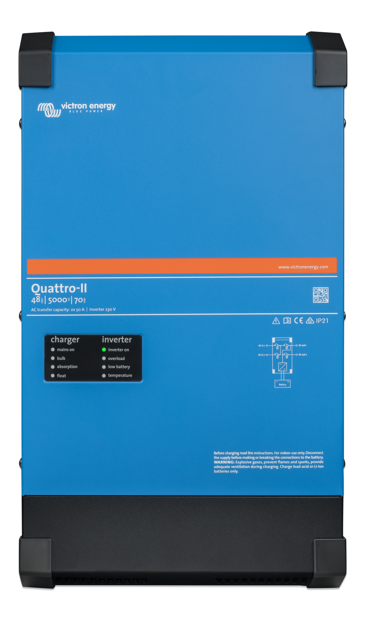 Victron Quattro-II 48/5000/70-50/50 front view