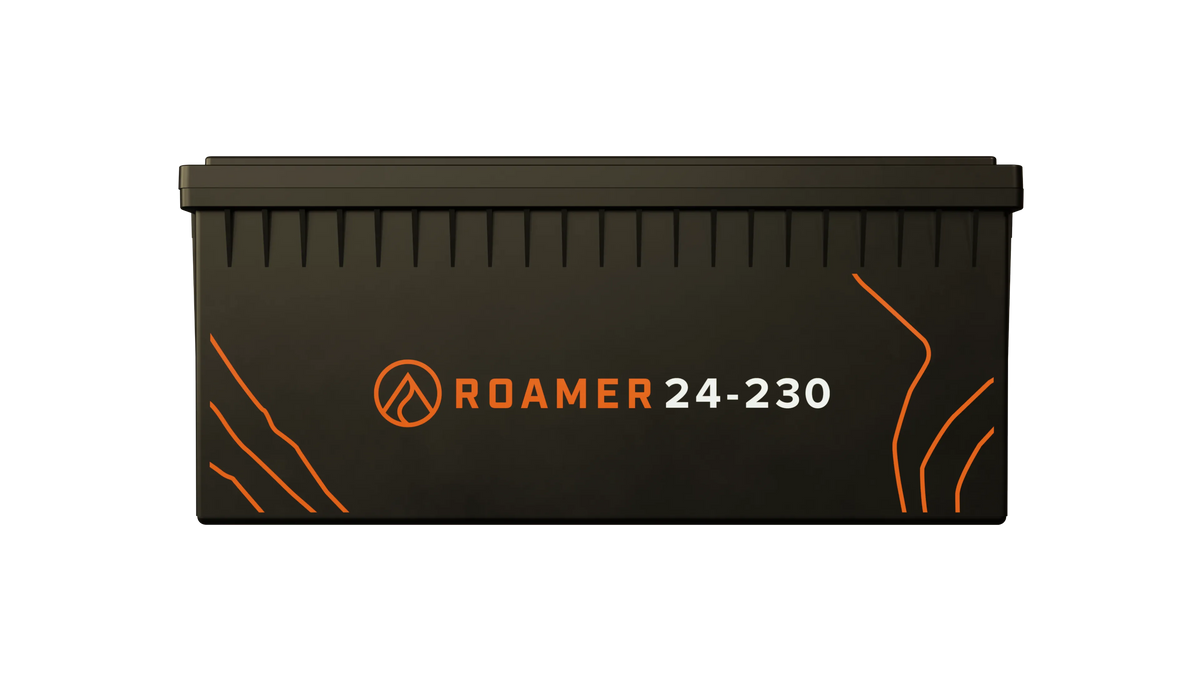Roamer 24-230SMART5 24V 230Ah LiFePO4 battery, front view