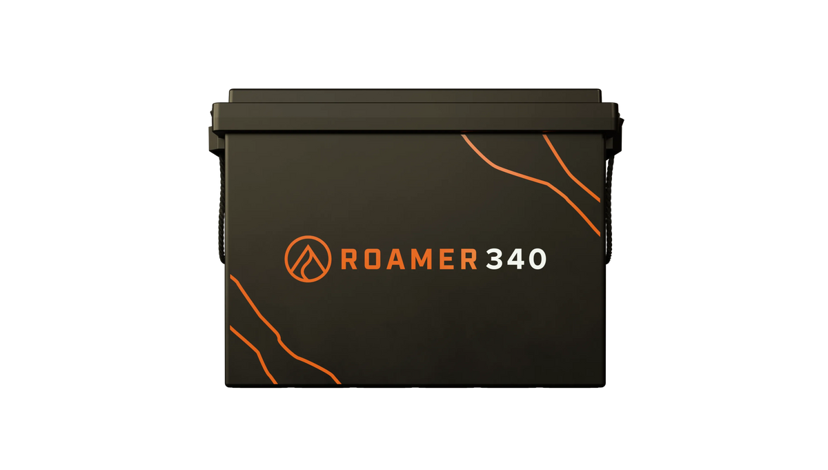 Roamer 340SMART5 12V 340Ah LiFePO4 battery, front view
