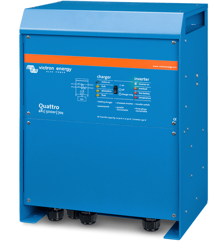 Victron Quattro inverter charger side view